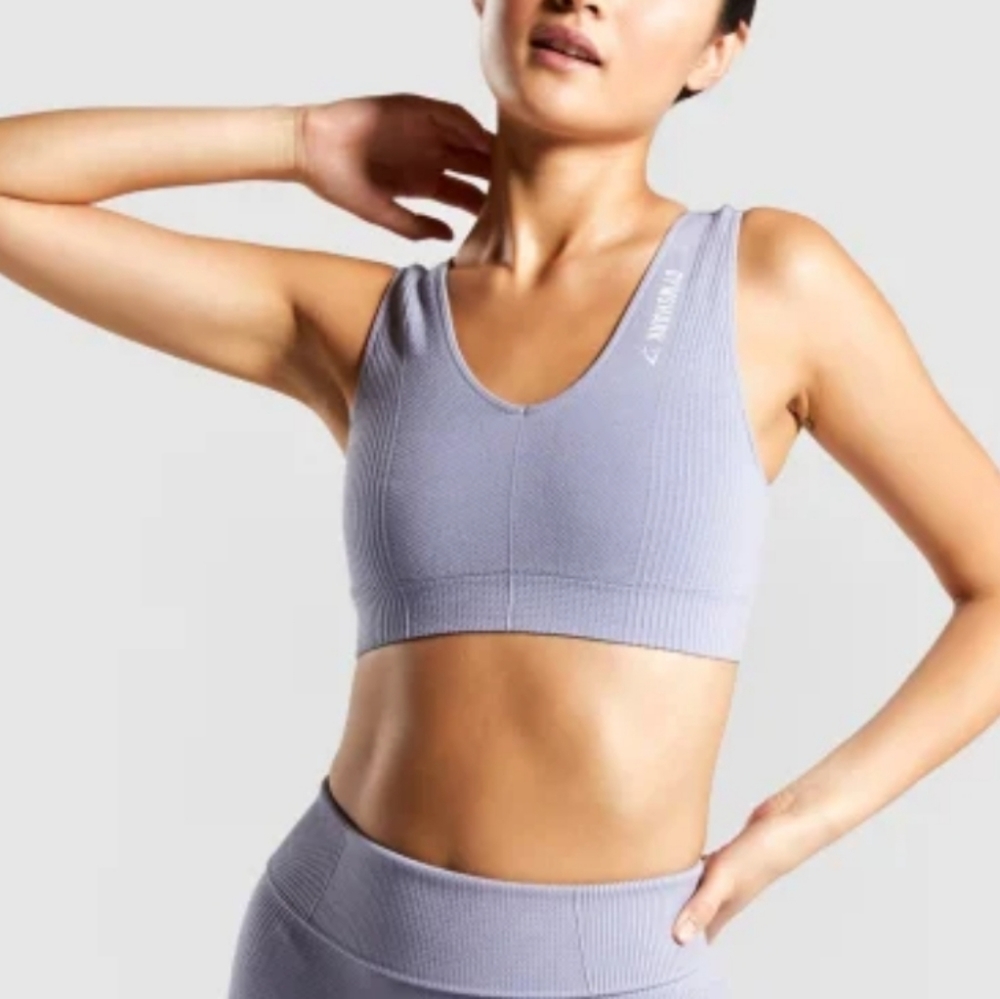Gymshark Power Down Sports Bra - Steel Blue